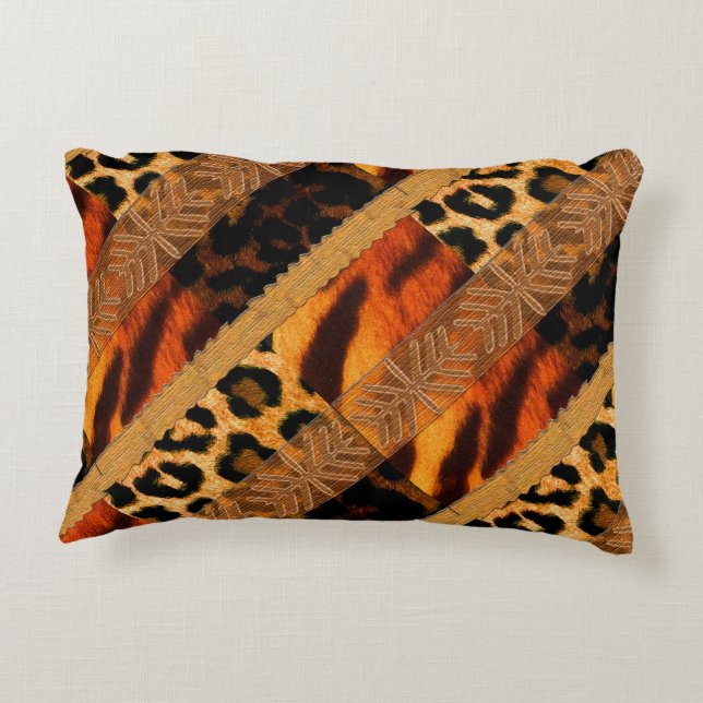 Coussins Décoratifs Animal léopard et tigre (Dos)