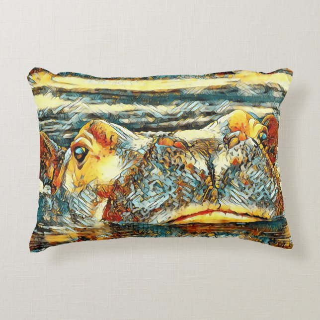 Coussins Décoratifs AnimalArt_Hippo_001 (Devant)