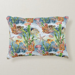 Coussins Décoratifs Animaux marins Corail Reef Poisson Jellyfish Aalgu