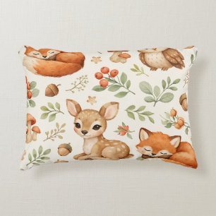 Coussins Décoratifs Animaux mignons de la forêt et motif de baies