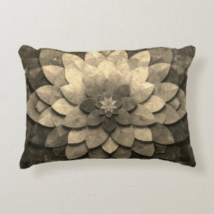 Coussins Décoratifs Antique Golden Mandala Art Fleur texturée