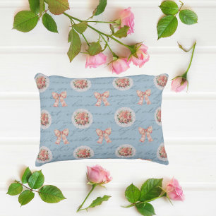 Coussins Décoratifs Antique Lettres Vintages Roses Toile Bows
