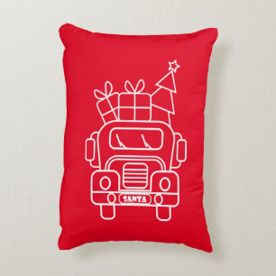 Coussins Décoratifs Aperçu camion de Noël Père Noël voiture vue avant