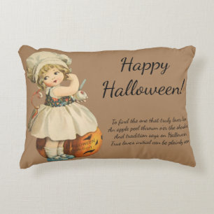 Coussins Décoratifs Apple vintage épluchent la tradition Halloween