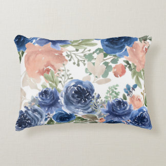 Coussins Décoratifs Aquarelle bleue et rose Floral Accent Pil
