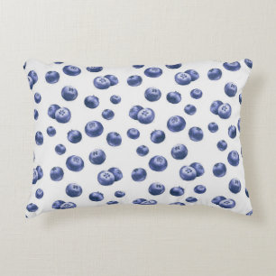 Coussins Décoratifs Aquarelle Blueberries à main transparente tirée