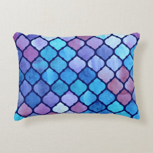 Coussins Décoratifs Aquarelle carreaux arabes géométriques Abstraits