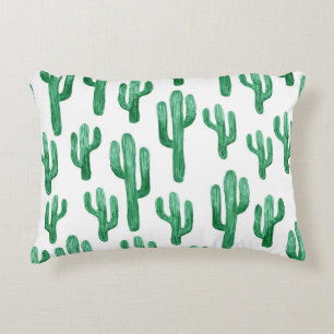 Coussins Décoratifs Aquarelle de cactus : illustration à main