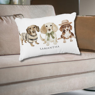 Coussins Décoratifs Aquarelle de chien personnalisée mignonne