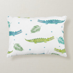 Coussins Décoratifs Aquarelle de crocodile : Motif Vintage d'alligator
