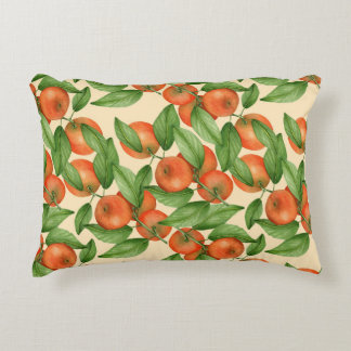 Coussins Décoratifs Aquarelle de mandarine, motif de fruits sans soudu