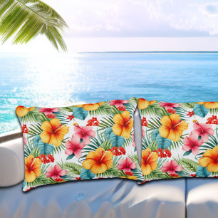 Coussins Décoratifs Aquarelle exotique Floral hawaïen