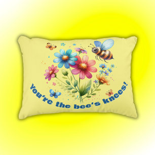 Coussins Décoratifs Aquarelle florale Monogramme Vous êtes les genoux