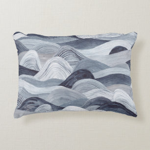 Coussins Décoratifs Aquarelle Indigo Vague sans fil