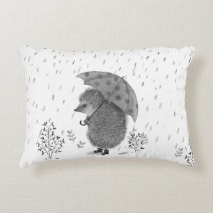 Coussins Décoratifs Aquarelle mignonne Hérisson Rainy Day Whimsical