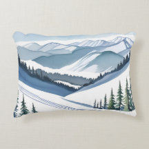 Aquarelle Montagne de Ski