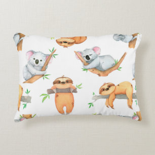 Coussins Décoratifs Aquarelle peinte à la main motif tropical mignon a