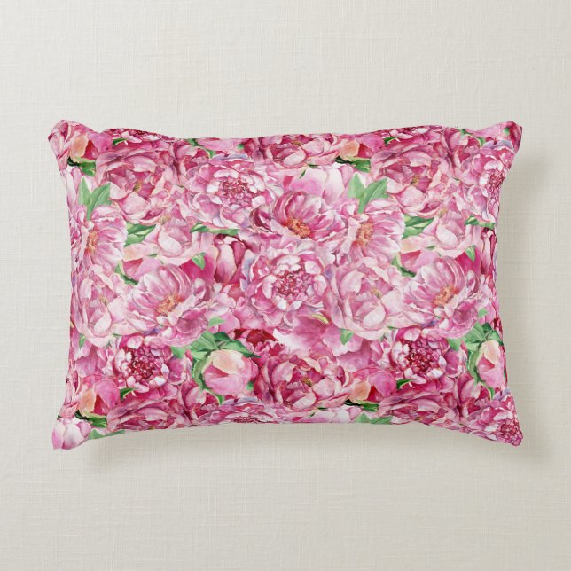 Coussins Décoratifs Aquarelle Pink Peonies (Devant)