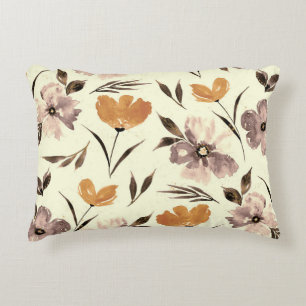 Coussins Décoratifs Aquarelle pivoine pavot, motif floral abstrait.