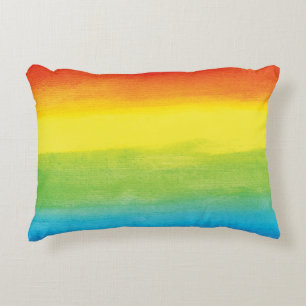 Coussins Décoratifs Aquarelle Rainbow Pride brillante et vive