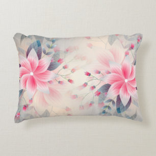 Coussins Décoratifs Aquarelle rose fleurie