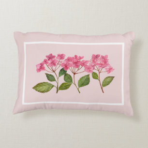 Coussins Décoratifs Aquarelle rose Hydrangée Lacecaps Illustration