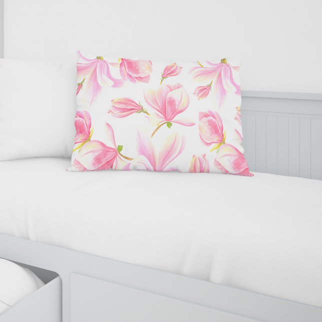 Coussins Décoratifs Aquarelle rose Magnolia (Créateur téléchargé)