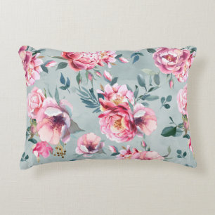 Coussins Décoratifs Aquarelle transparente motif de la pivoine et fleu
