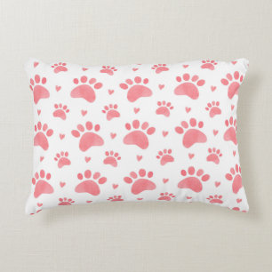 Coussins Décoratifs Aquarelle transparente motif des pattes de chat