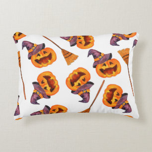 Coussins Décoratifs Aquarelle transparente motif heureux halloween vac