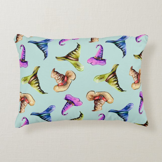 Coussins Décoratifs Aquarelle vieux casquettes : arrière - plan bleu. (Devant)