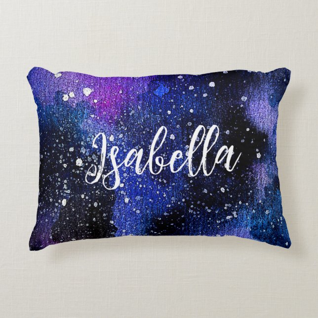 Coussins Décoratifs Aquarelle violet Univers (Devant)
