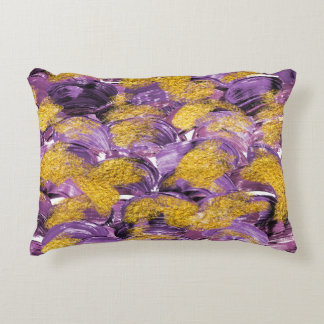 Coussins Décoratifs Aquarelle violette : Fusion d'or artistique.