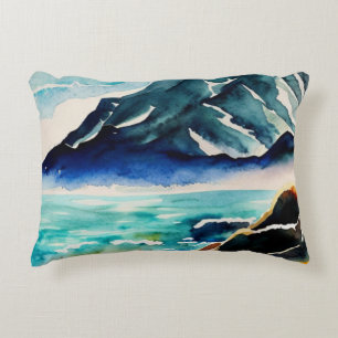 Coussins Décoratifs Aquarelle vue mer