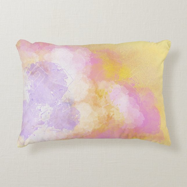 Coussins Décoratifs Aquarelles abstraites - arrière - plan orange (Devant)