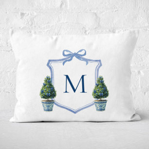 Coussins Décoratifs Arbre à topiaire en chinoiserie avec blason monogr