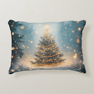 Coussins Décoratifs Arbre de Noël de la Forêt enneigée Magique d'Hiver