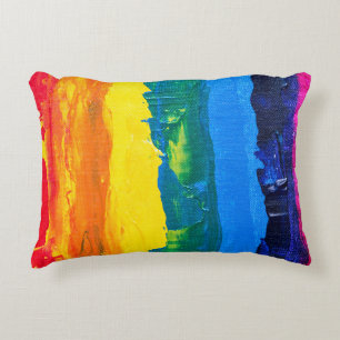 Coussins Décoratifs Arc-en-ciel Peinture acrylique Gay Colours Fierté 