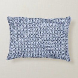 Coussins Décoratifs Armure géométrique de textile bleu de contrôle