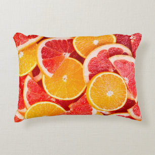 Coussins Décoratifs Arrière-fond orangé et pamplemousse frais