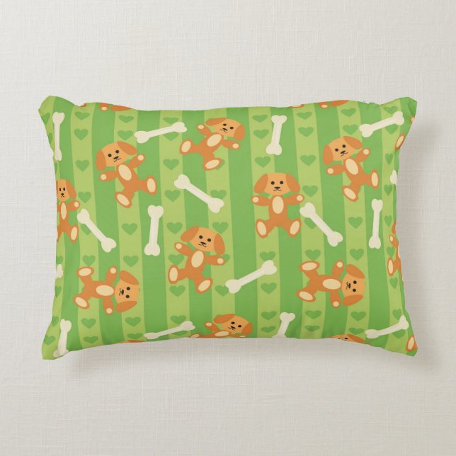 Coussins Décoratifs arrière - plan avec des chiens et des os (Devant)