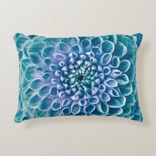 Coussins Décoratifs Arrière - plan de macro à fleurs turquoise Dahlia