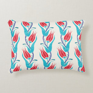 Coussins Décoratifs Arrière - plan de tulipes. Motif turc traditionne