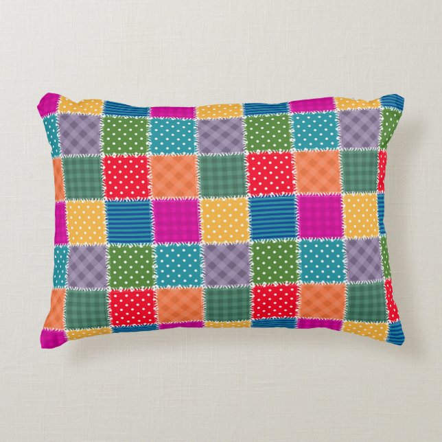 Coussins Décoratifs Arrière - plan Patchwork : Mélange de Motifs diver (Devant)