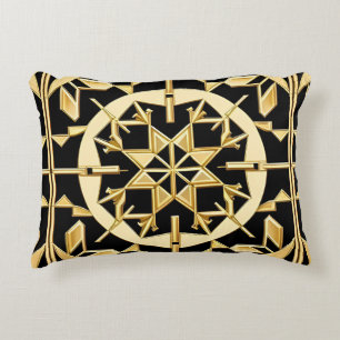 Coussins Décoratifs Art à motif géométrique doré élégant