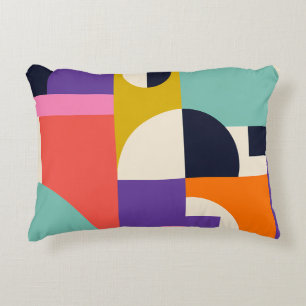 Coussins Décoratifs Art abstrait géométrique vibrant avec des formes a