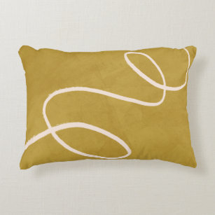 Coussins Décoratifs Art Abstrait minimaliste moderne en or jaune