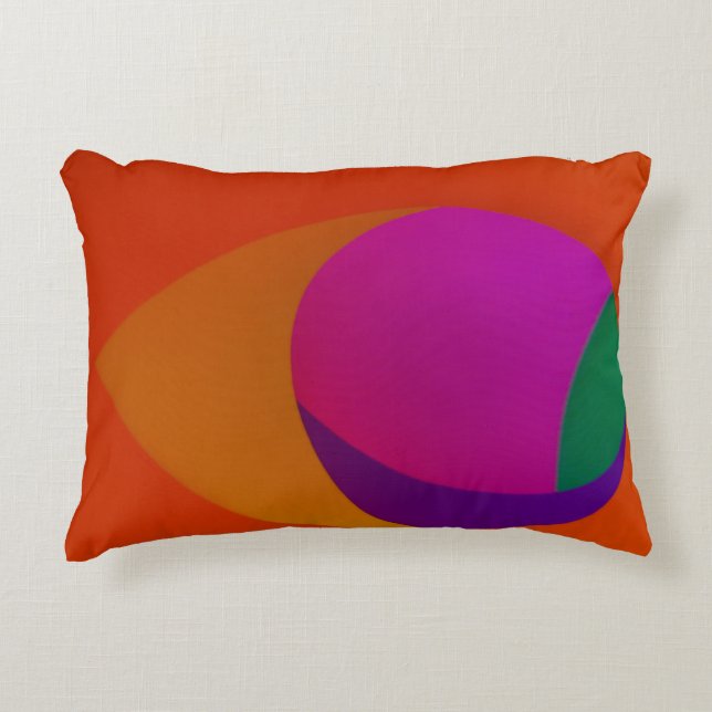 Coussins Décoratifs Art abstrait rose, orange et violet (Devant)
