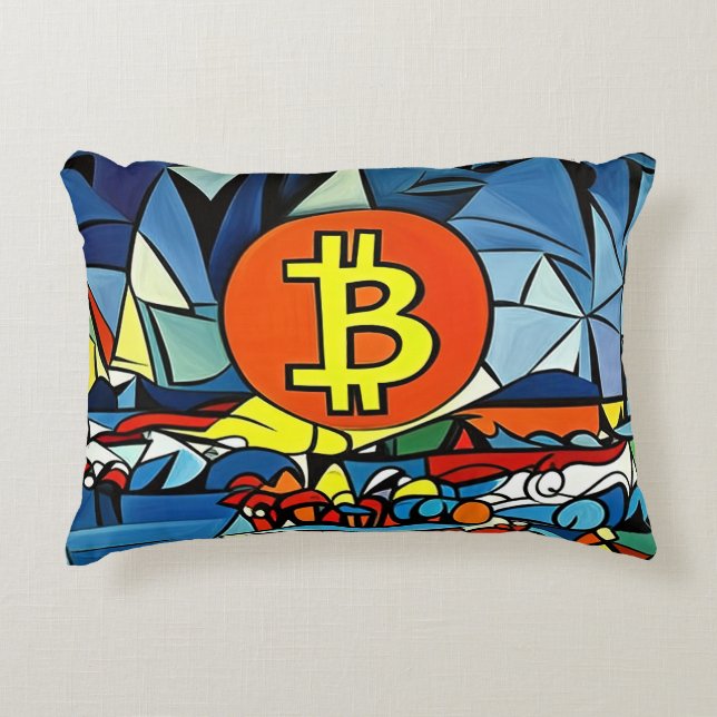 Coussins Décoratifs Art Bitcoin (Devant)
