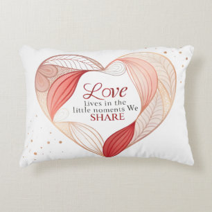 Coussins Décoratifs Art de citation d'amour au cœur élégant –